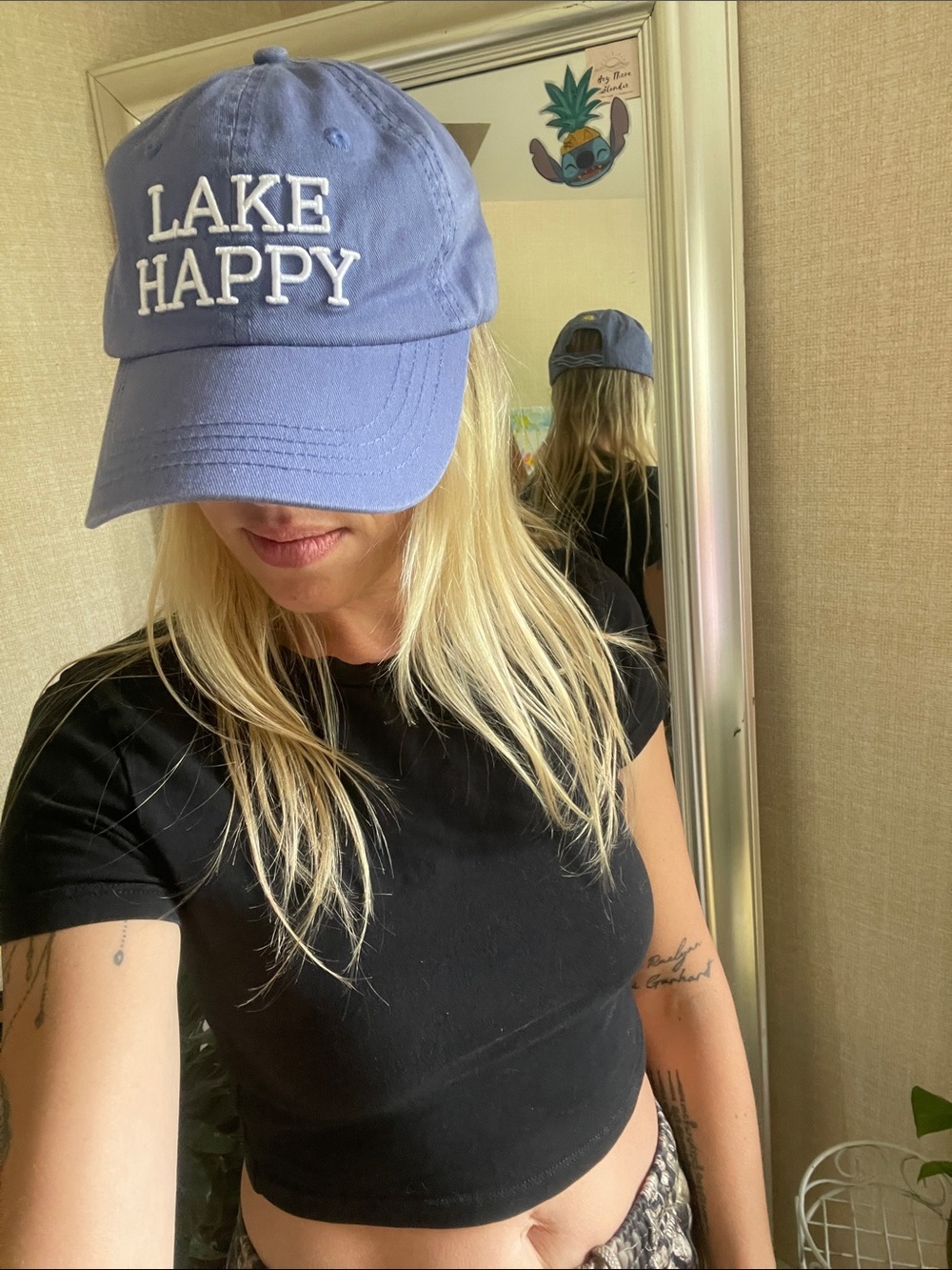 LAKE HAPPY Embroidered Baseball Cap - Periwinkle